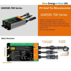 GMI-700 Micro Grid Tie Inverter GTI 700W ON GRID Solar Panel Surya